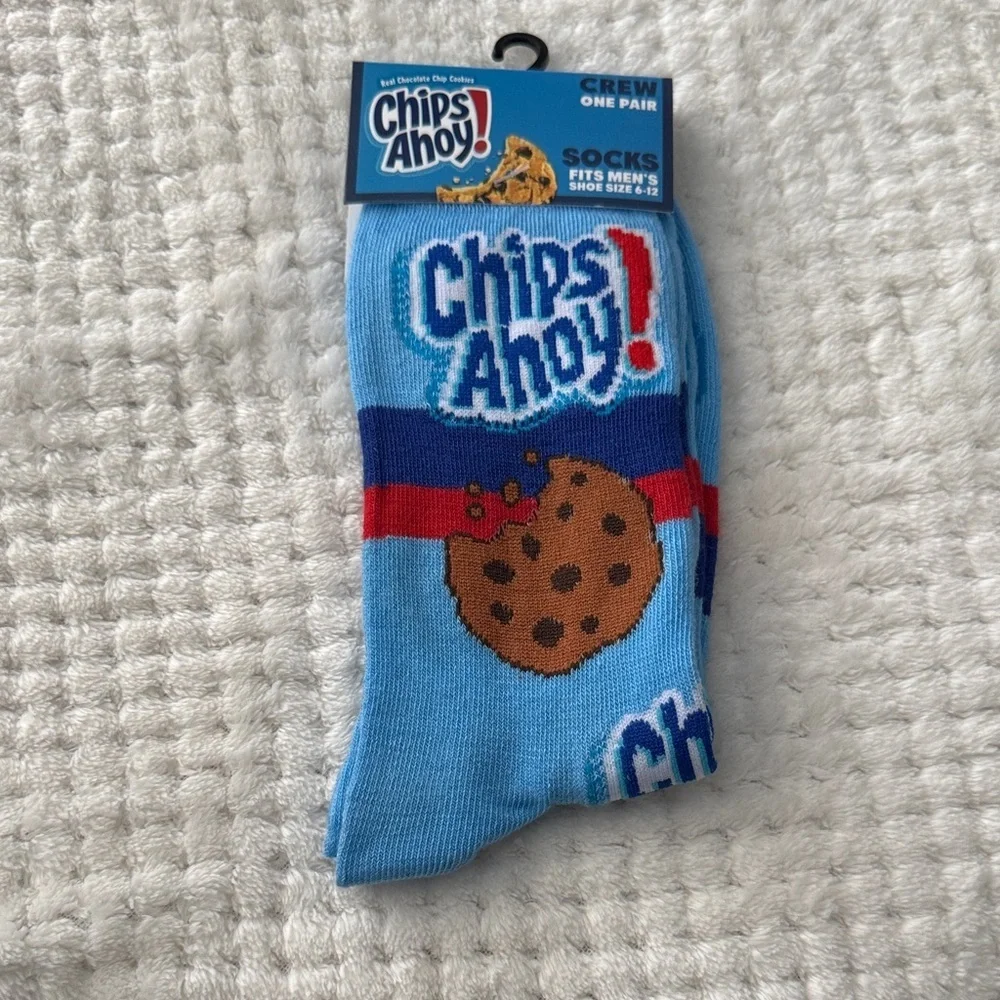 🆕 🍪 Chips Ahoy! Unisex Blue Crew Socks
